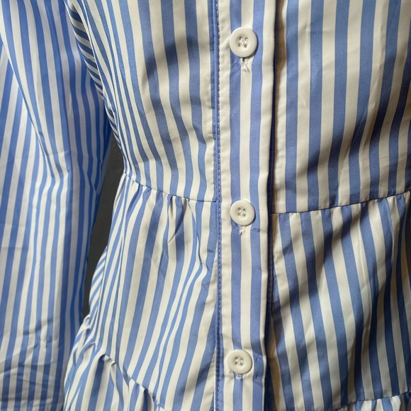 NO LABEL-Blue and White Striped Button Down Dress - Picture 6 of 16